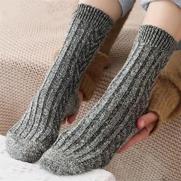 Pack of 5 Womens Wool Socks Winter Warm Thick Knit Soft Vintage Casual Crew - Picture 3 of 7